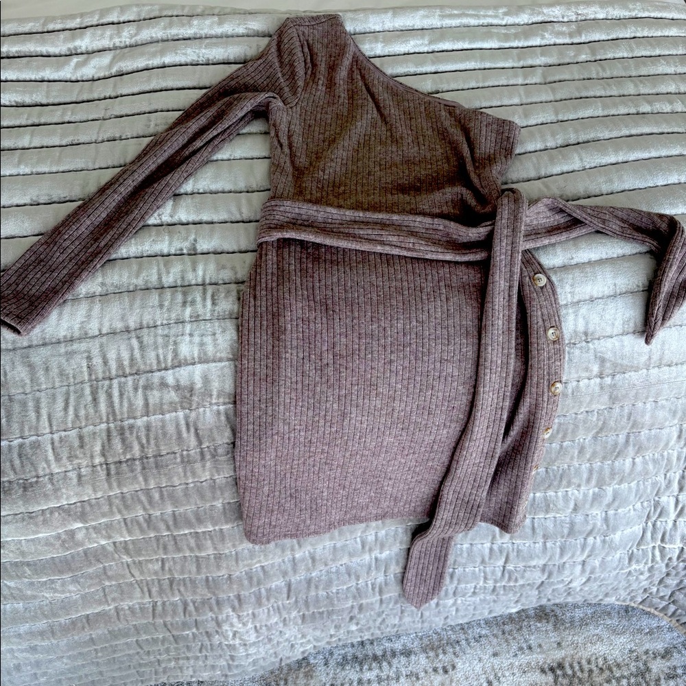 Lovers and friends ribbed taupe dress